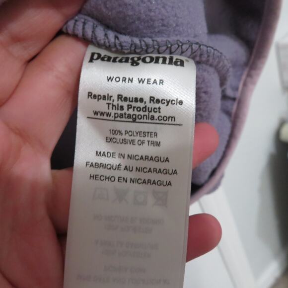 Patagonia Synchilla Womens Sz M Purple Gray Snap T Fleece Pullover Retro Style - Picture 6 of 6